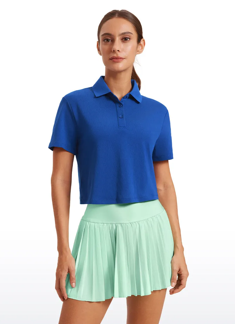 3 Button Collared Quick Dry Cropped Tennis Polo