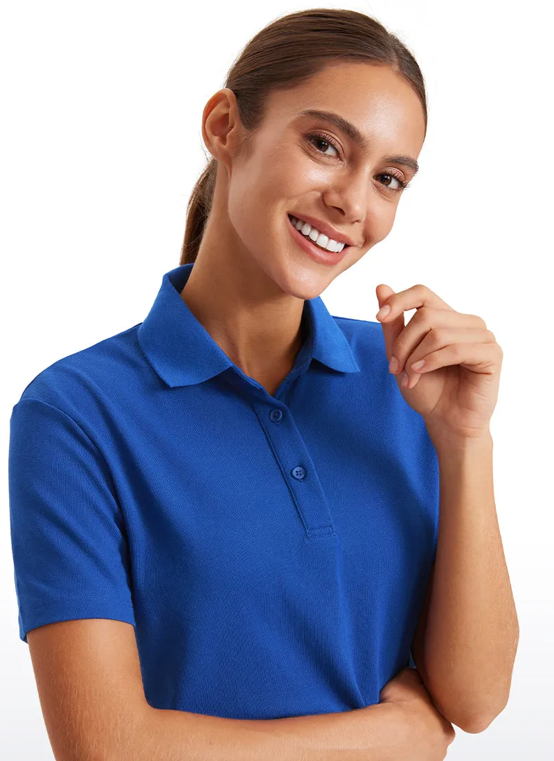 3 Button Collared Quick Dry Cropped Tennis Polo