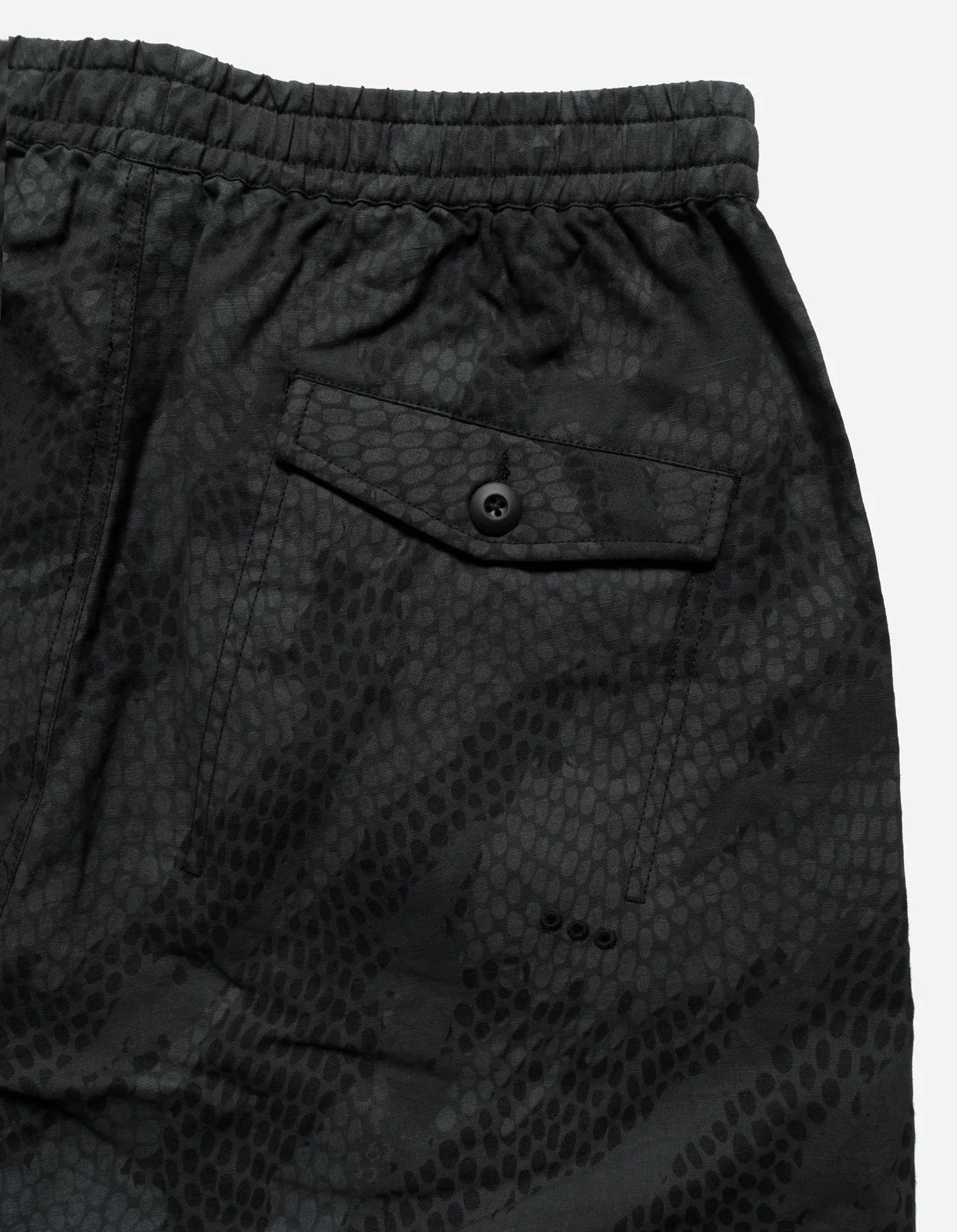 5072 Camo Hemp Loose Track Shorts Subdued Night