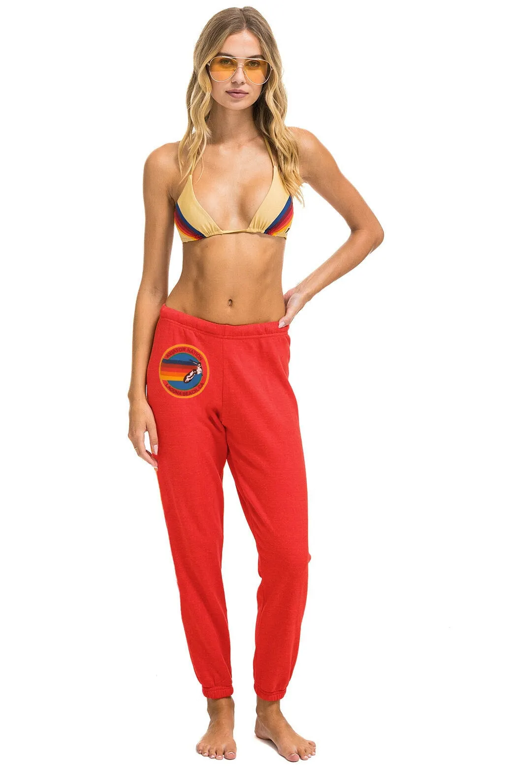 AVIATOR NATION LAGUNA BEACH SWEATPANTS - RED