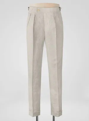 Barn Beige Linen Highland Trousers