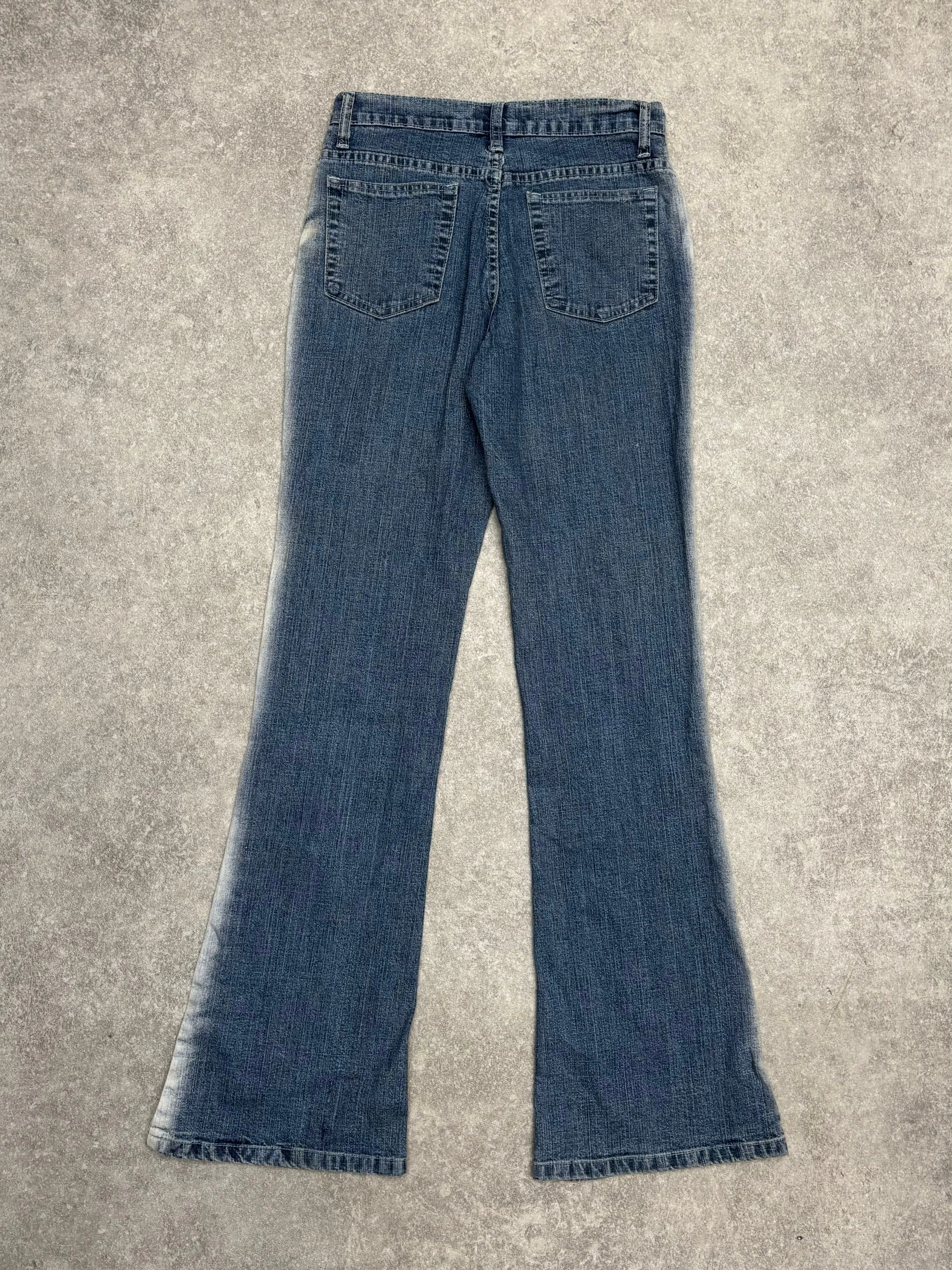 Best Woman Y2K Mid Rise Acid Wash Flared Jeans