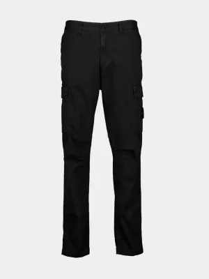 Black Old Treatment Cargo Trousers