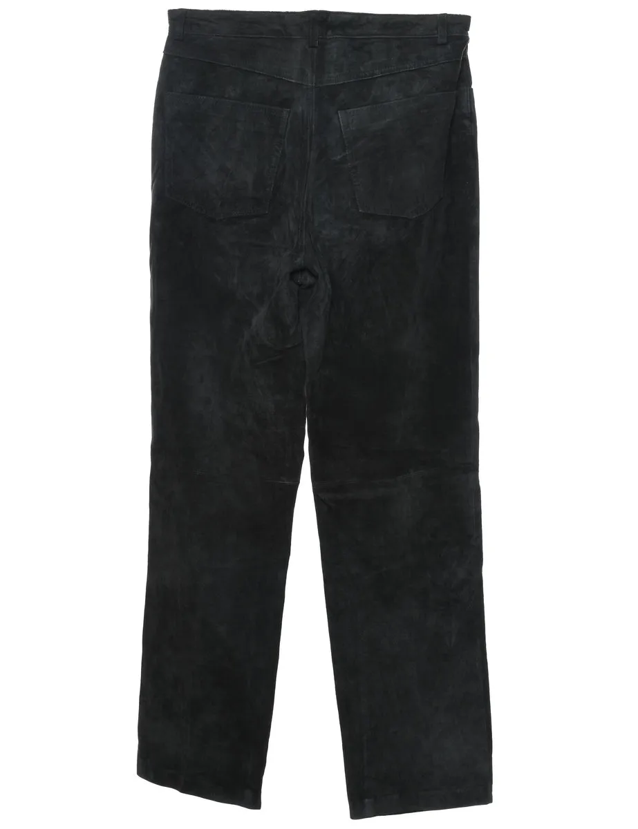 Black Suede Trousers - W31 L32