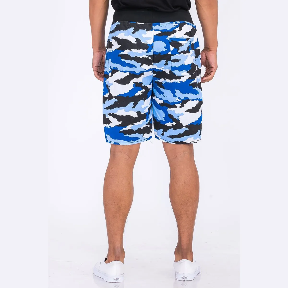 Blue Camo Raw Cut City Sweat Short