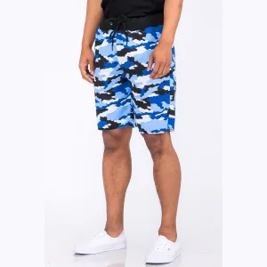 Blue Camo Raw Cut City Sweat Short