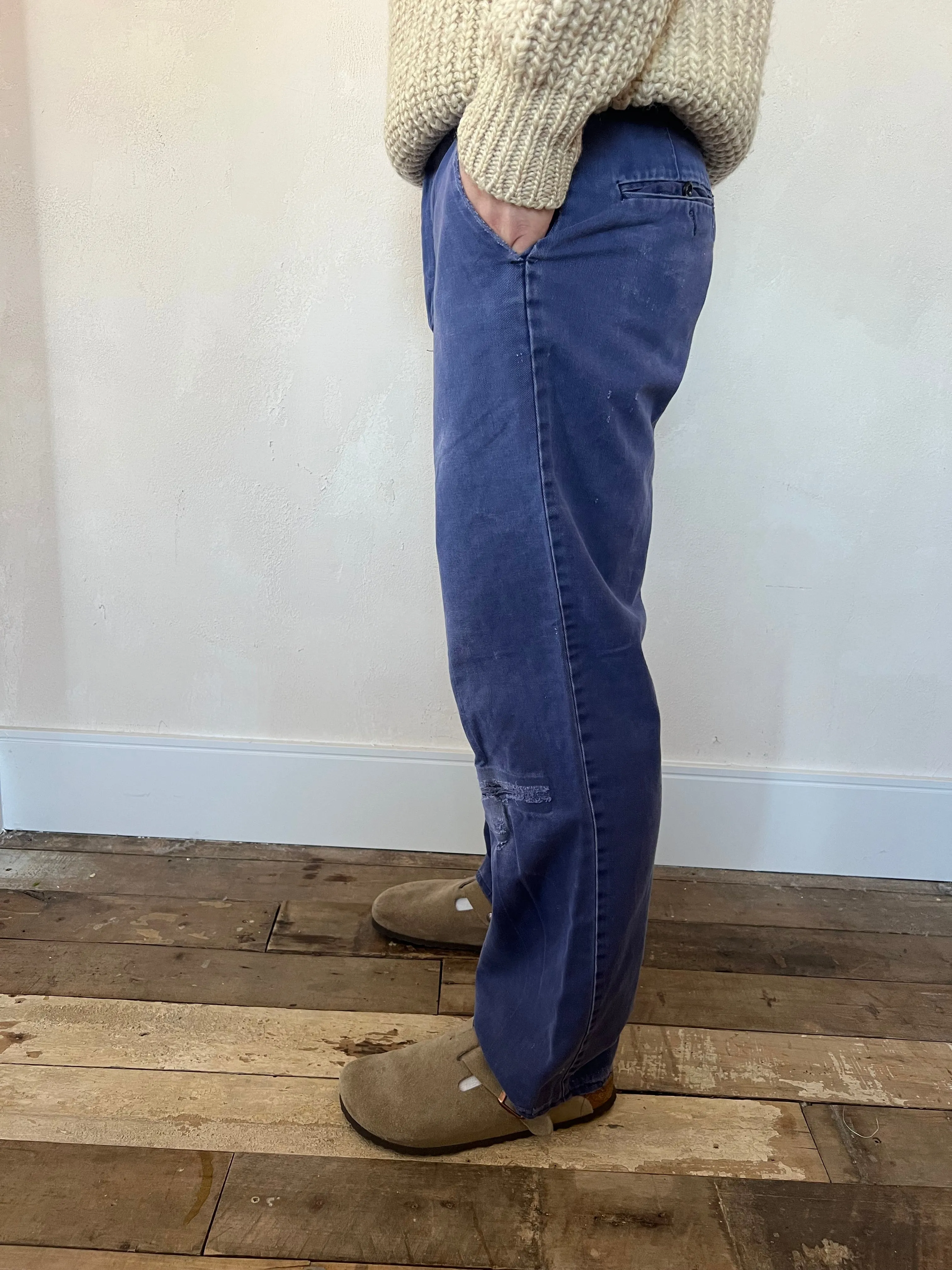 Blue Faded Workwear Trouser 9