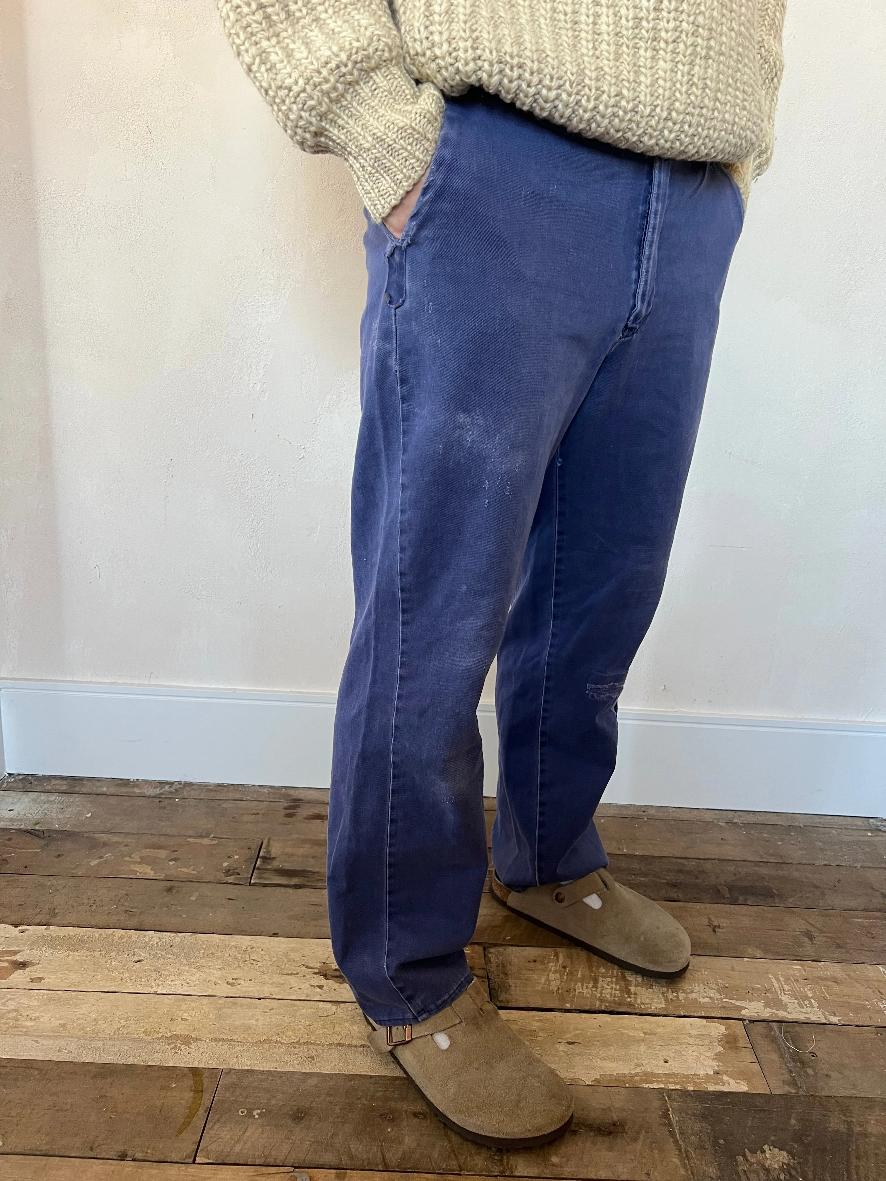 Blue Faded Workwear Trouser 9