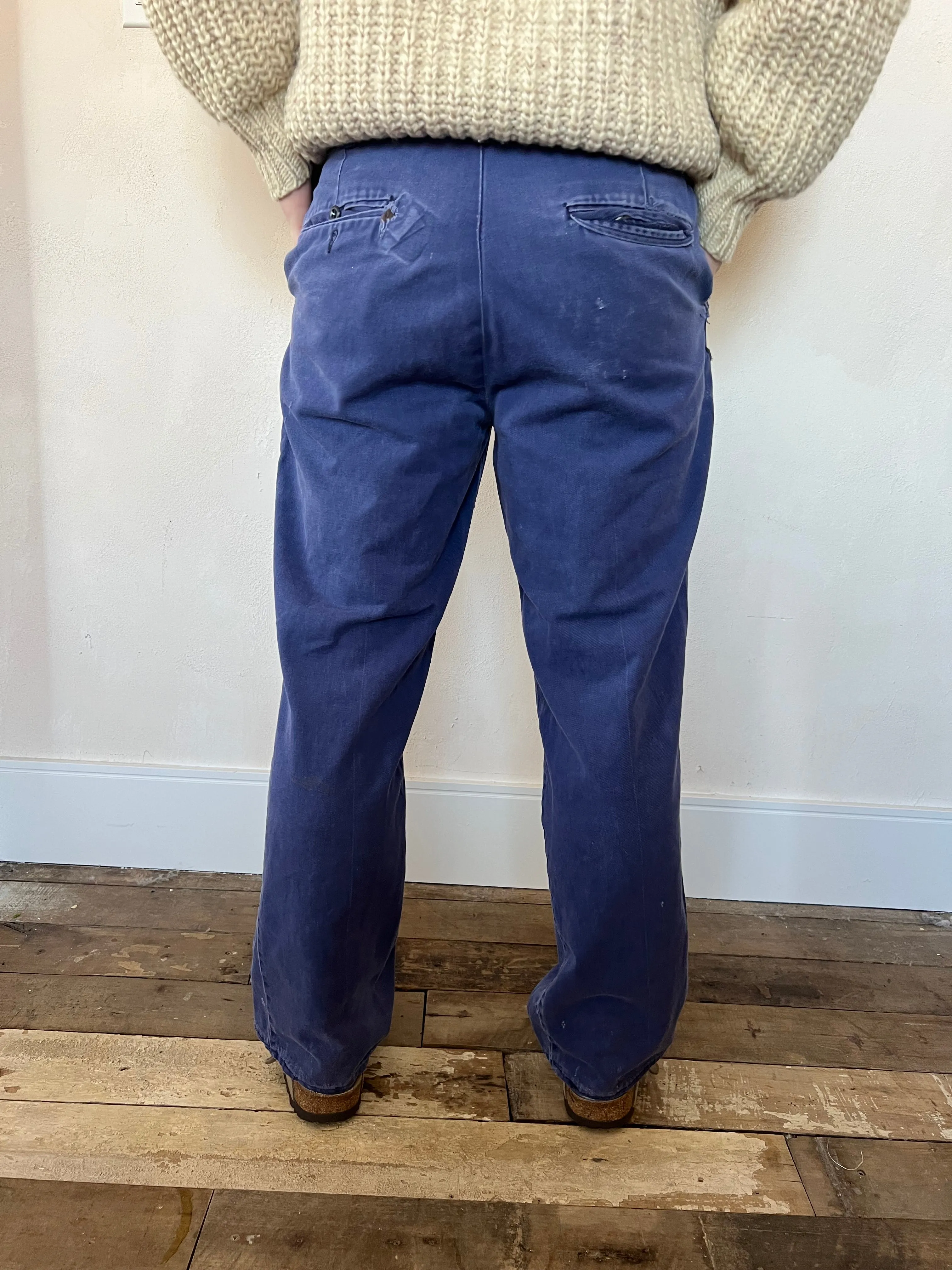 Blue Faded Workwear Trouser 9