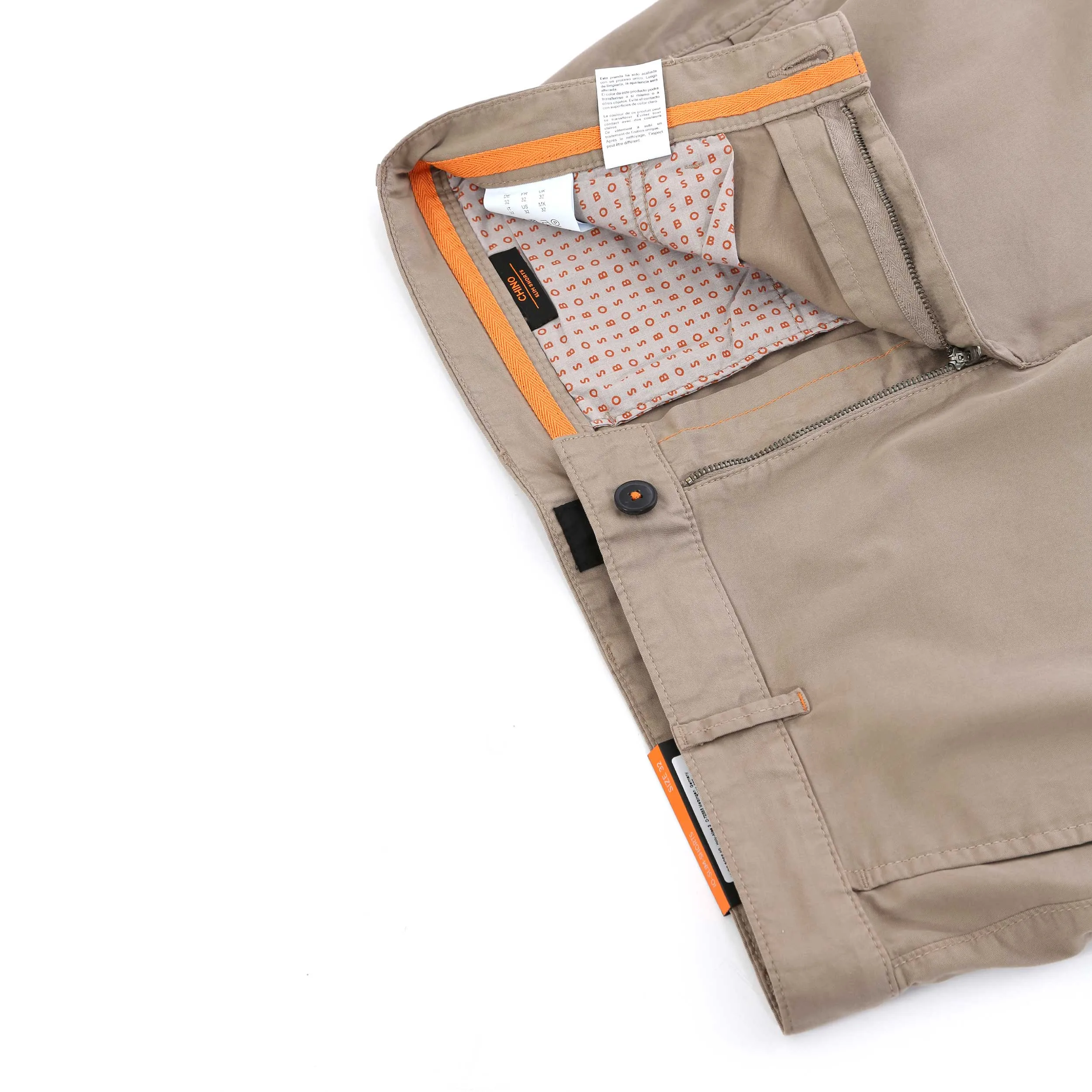 BOSS Chino Slim Shorts in Open Brown