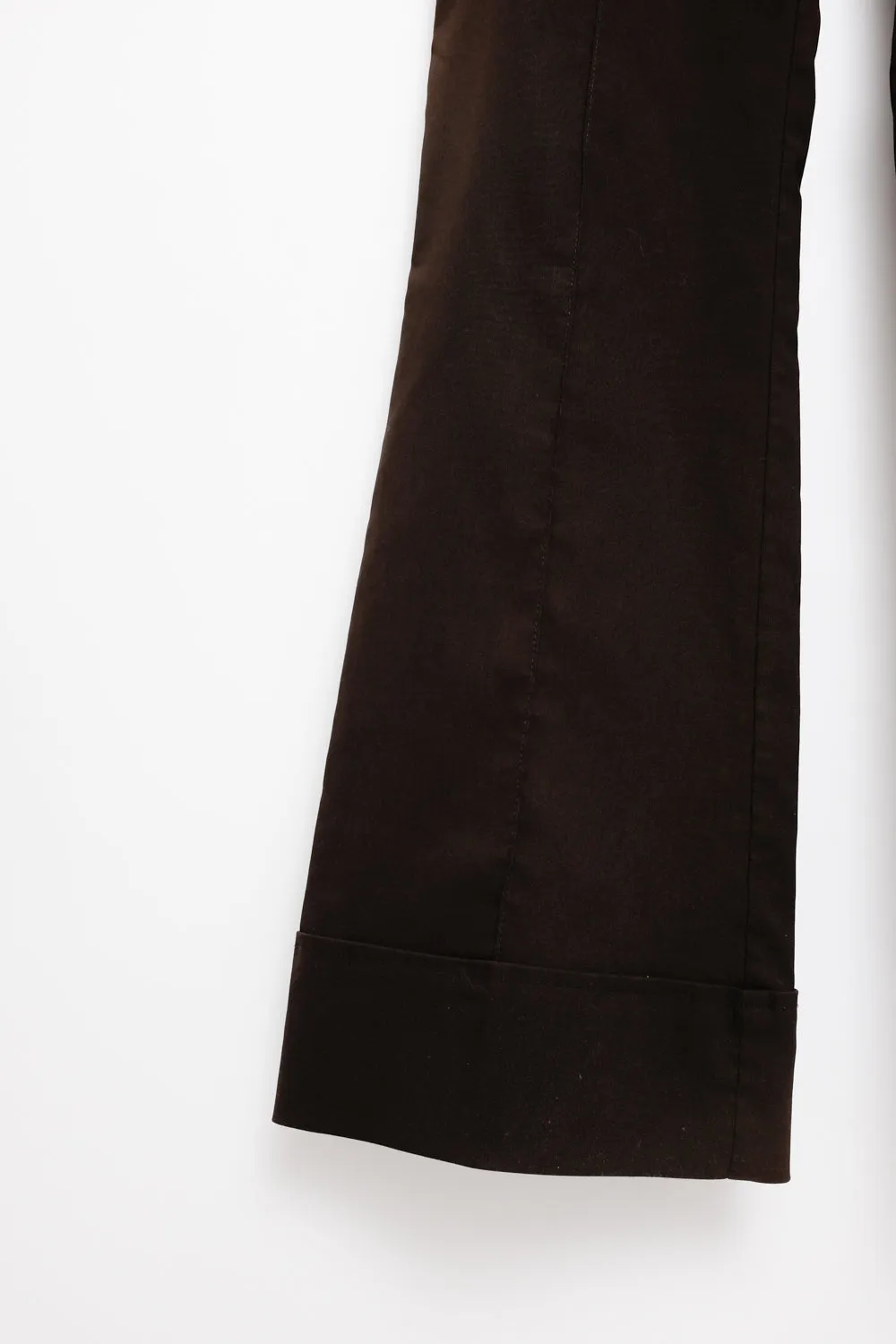 BROWN FLARED LOW WAIST PLEATED VINTAGE PANTS