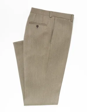 BROWN OLIVE WHIPCORD TROUSERS