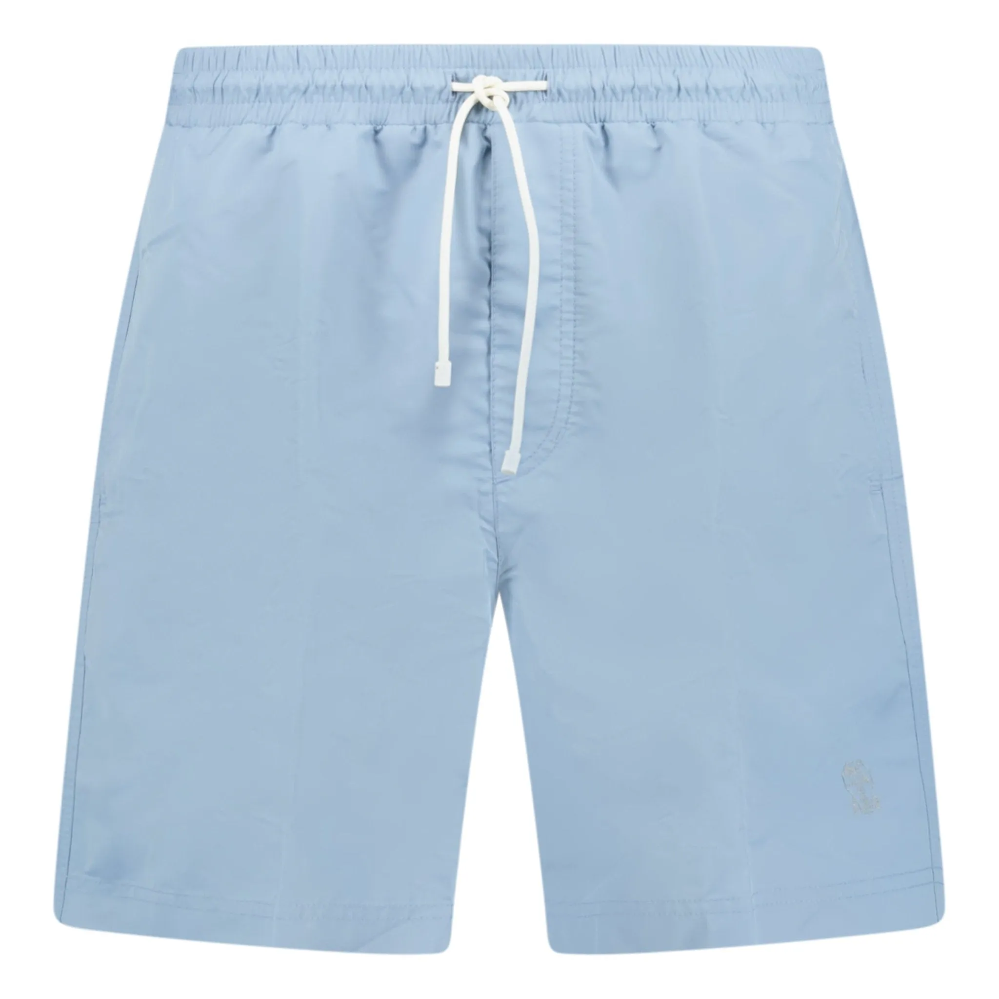 BRUNELLO CUCINELLI LOGO SWIM SHORTS LIGHT BLUE