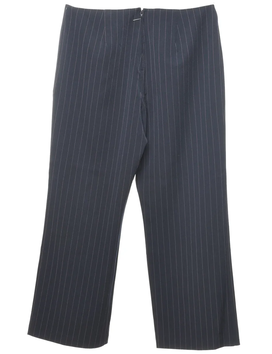 Casual Navy Pinstriped Trousers - W34 L29