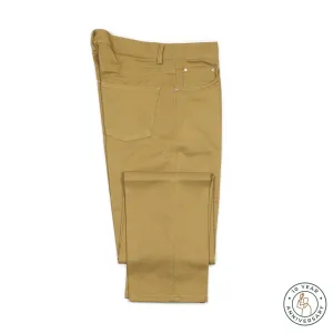 Exclusive Aacero 5-pocket trousers in beige textured cotton twill (10th anniversary capsule)