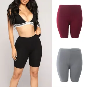 Fashion New Lady Women'S Casual Fitness Half High Waist Quick Dry Skinny Bike Shorts 3 Colors Quality