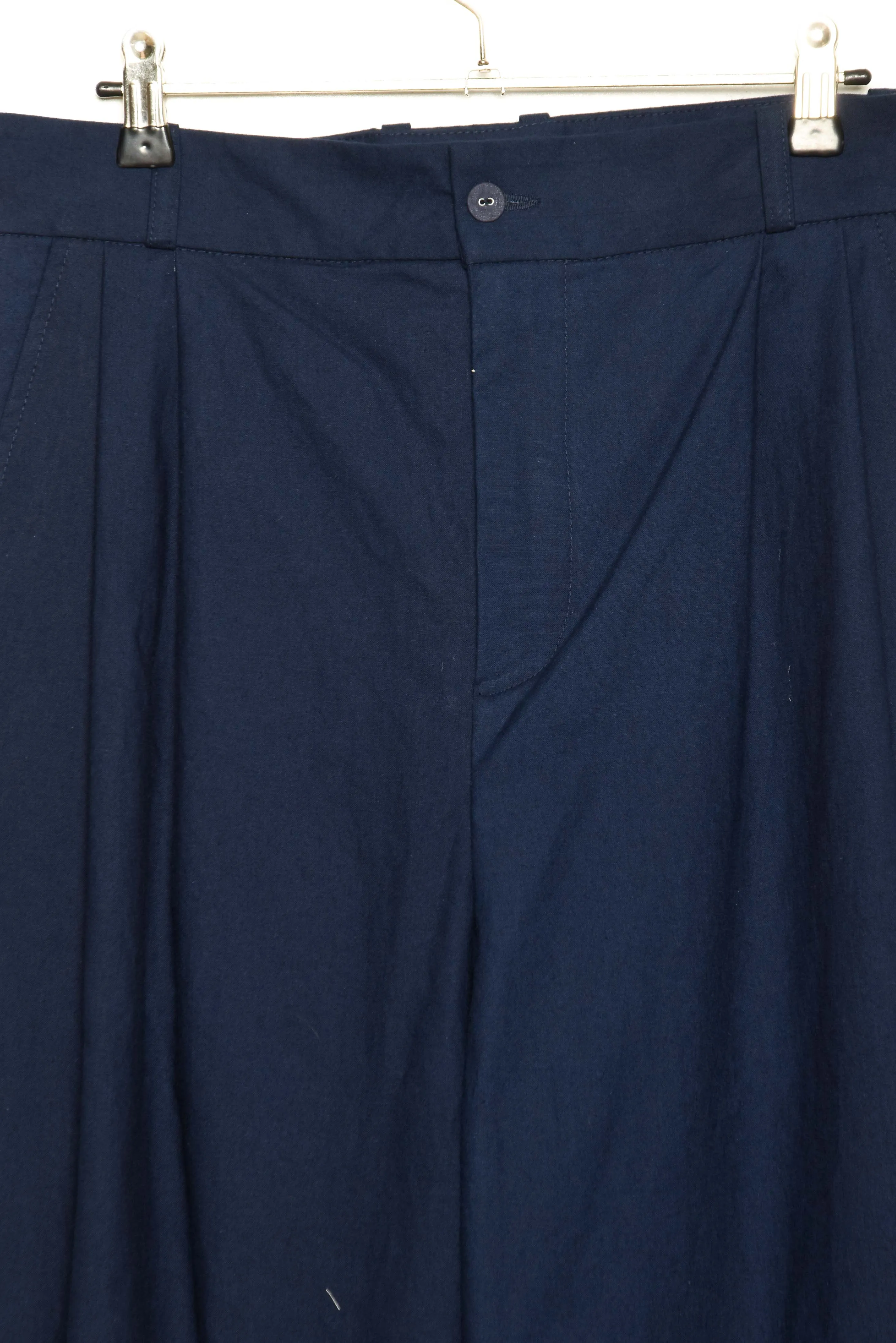 Frank Leder Double Pleated Trouser baltic blue dyed