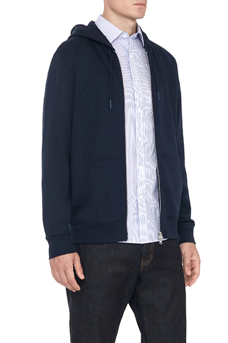 French Terry Zip-Up Hoodie | Navy 14036N