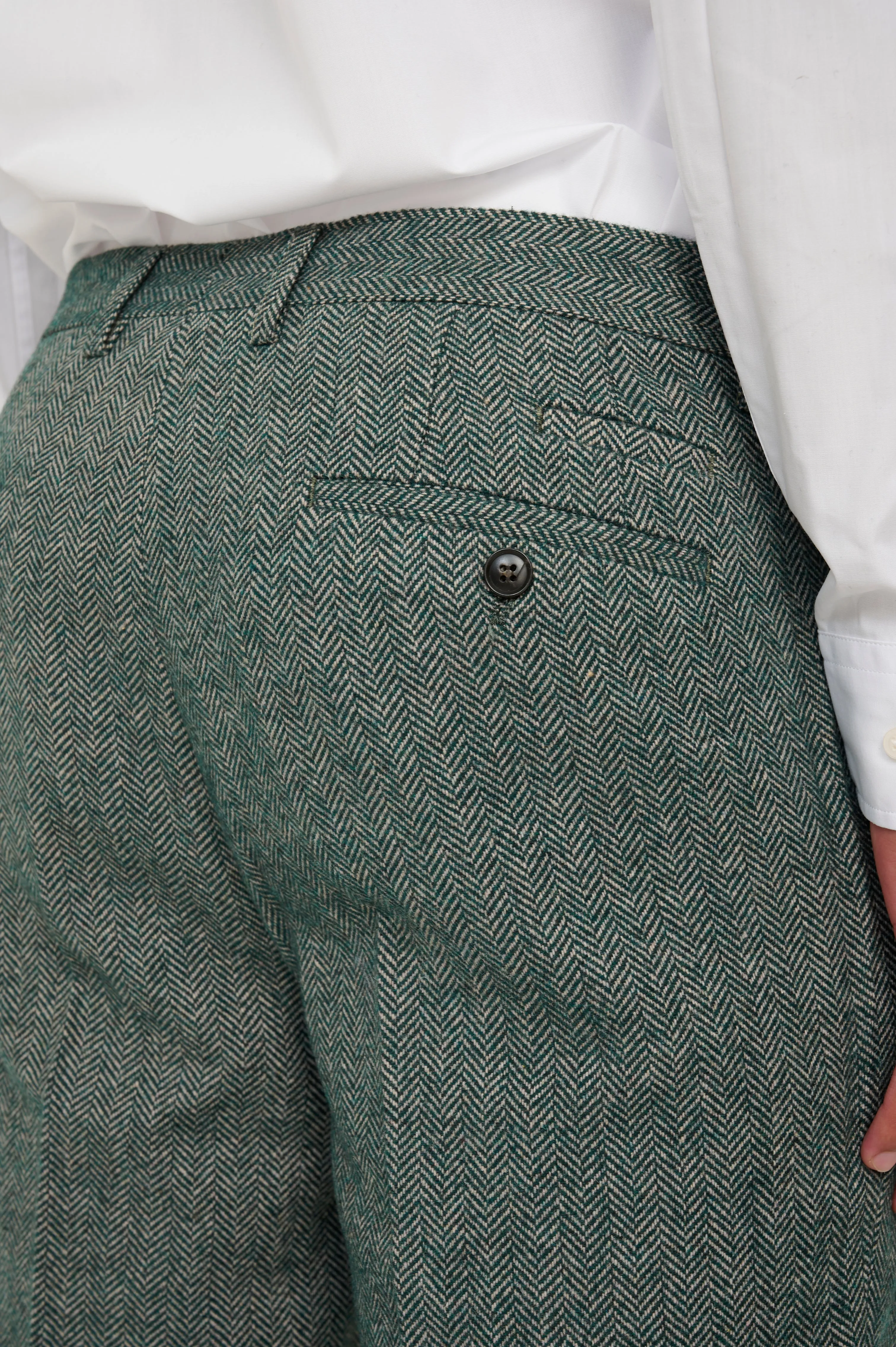 Henry Tweed Trousers in Green