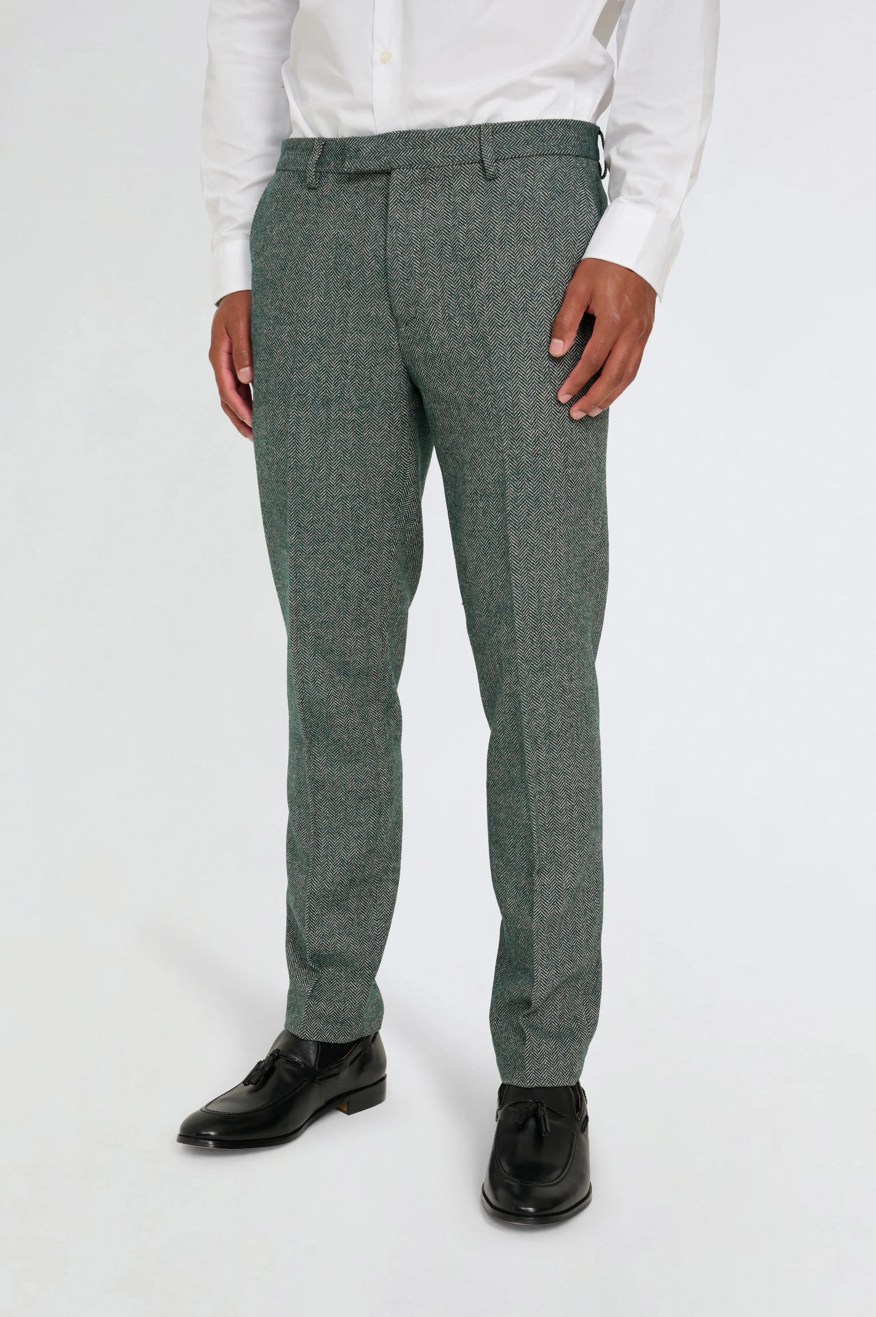 Henry Tweed Trousers in Green