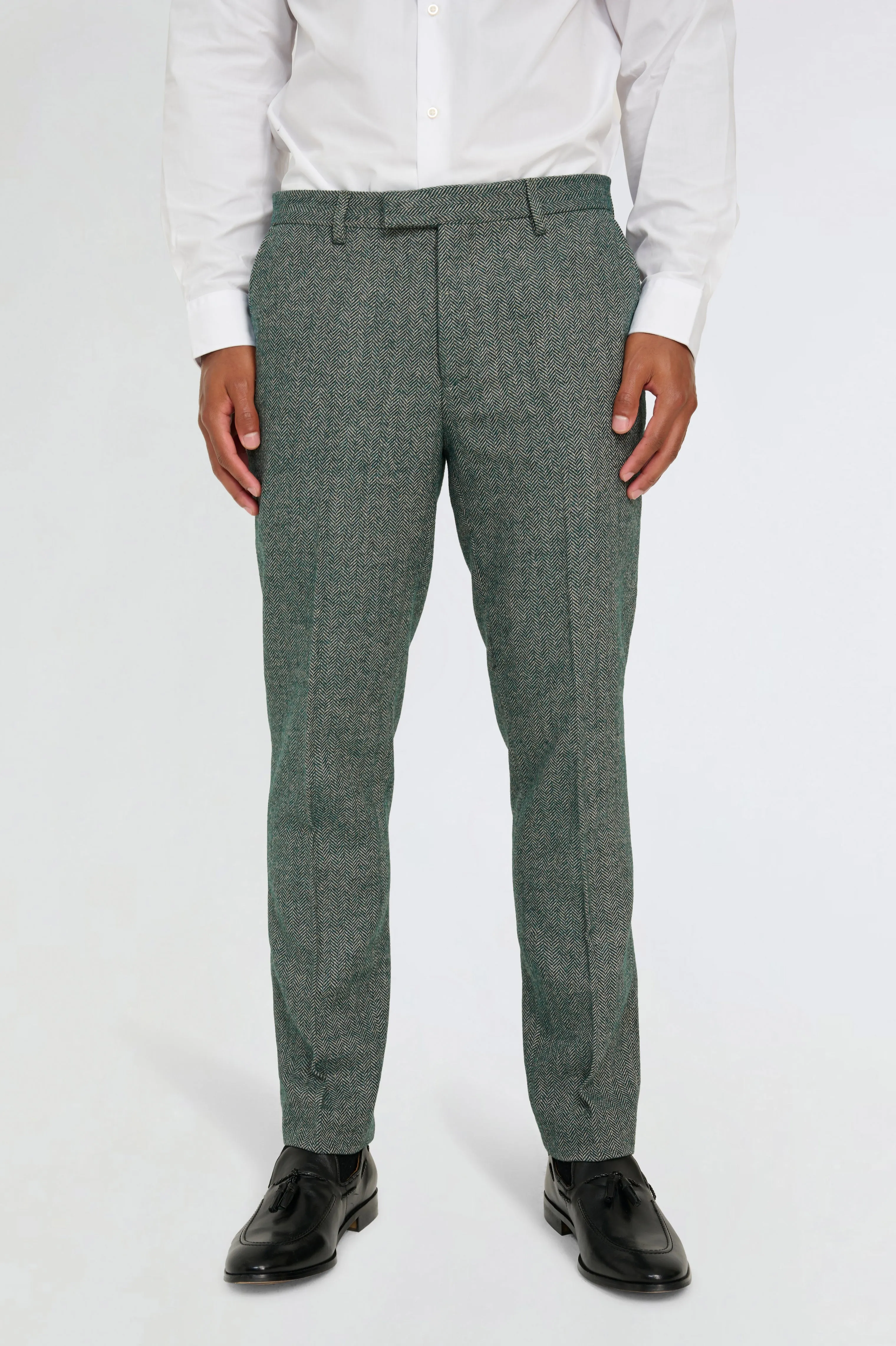 Henry Tweed Trousers in Green