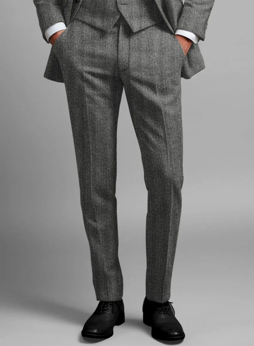 Highlander Gray Herringbone Tweed Suit