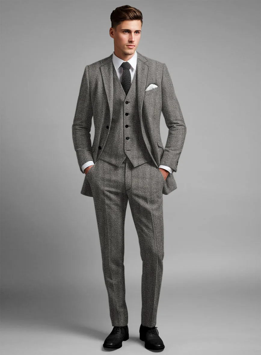 Highlander Gray Herringbone Tweed Suit