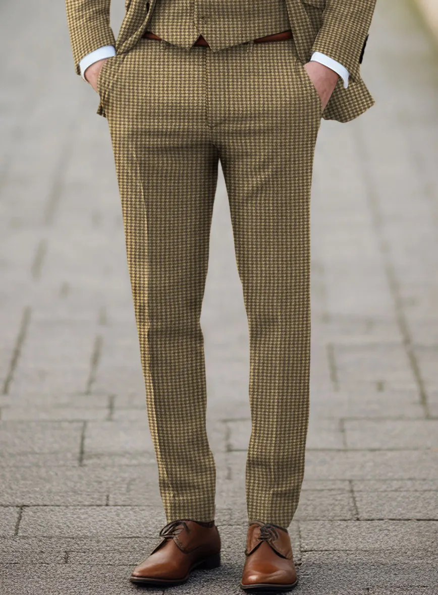 Houndstooth Tan Brown Tweed Suit