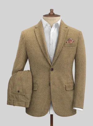 Houndstooth Tan Brown Tweed Suit