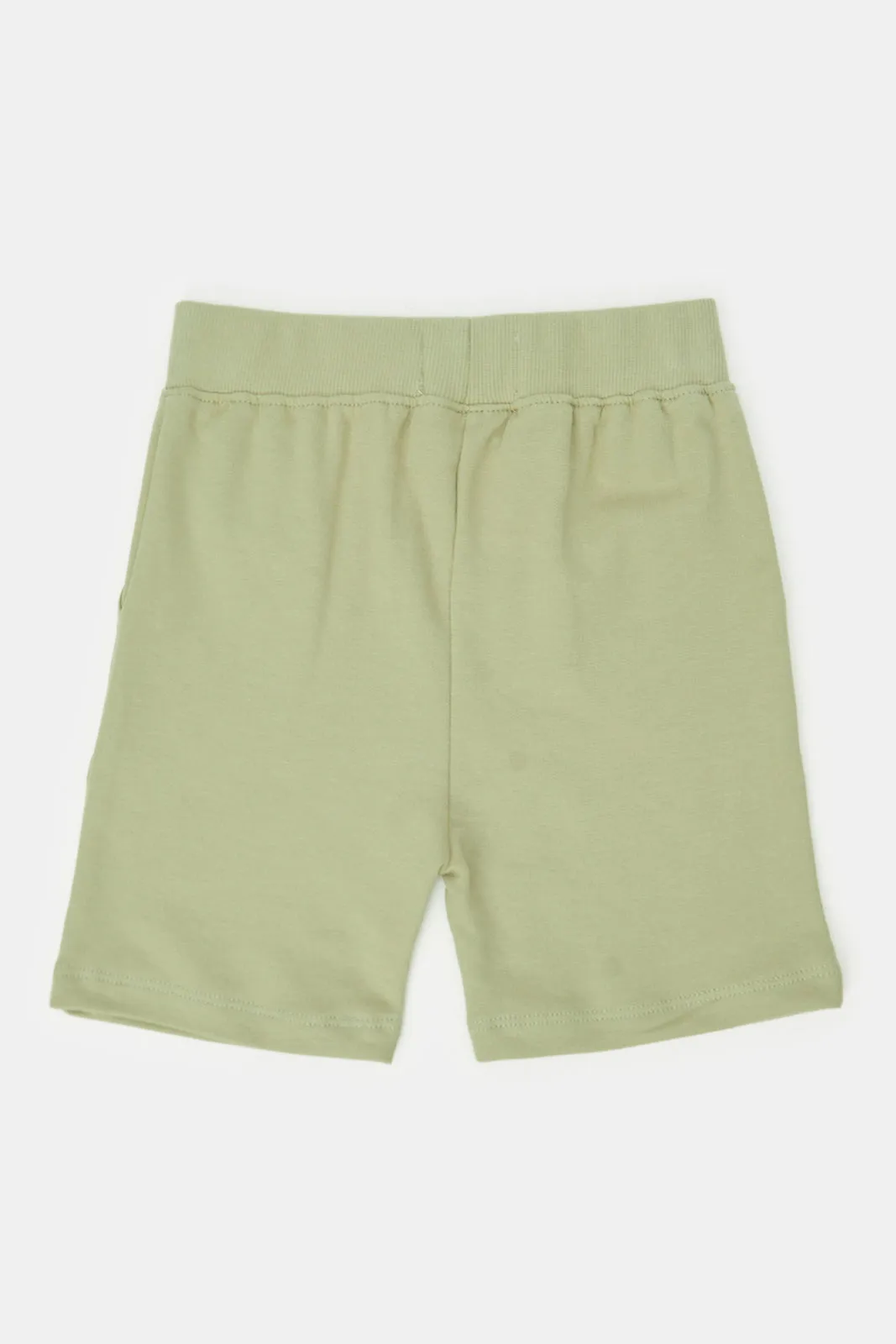 Infant Boys Green Plain Active Shorts