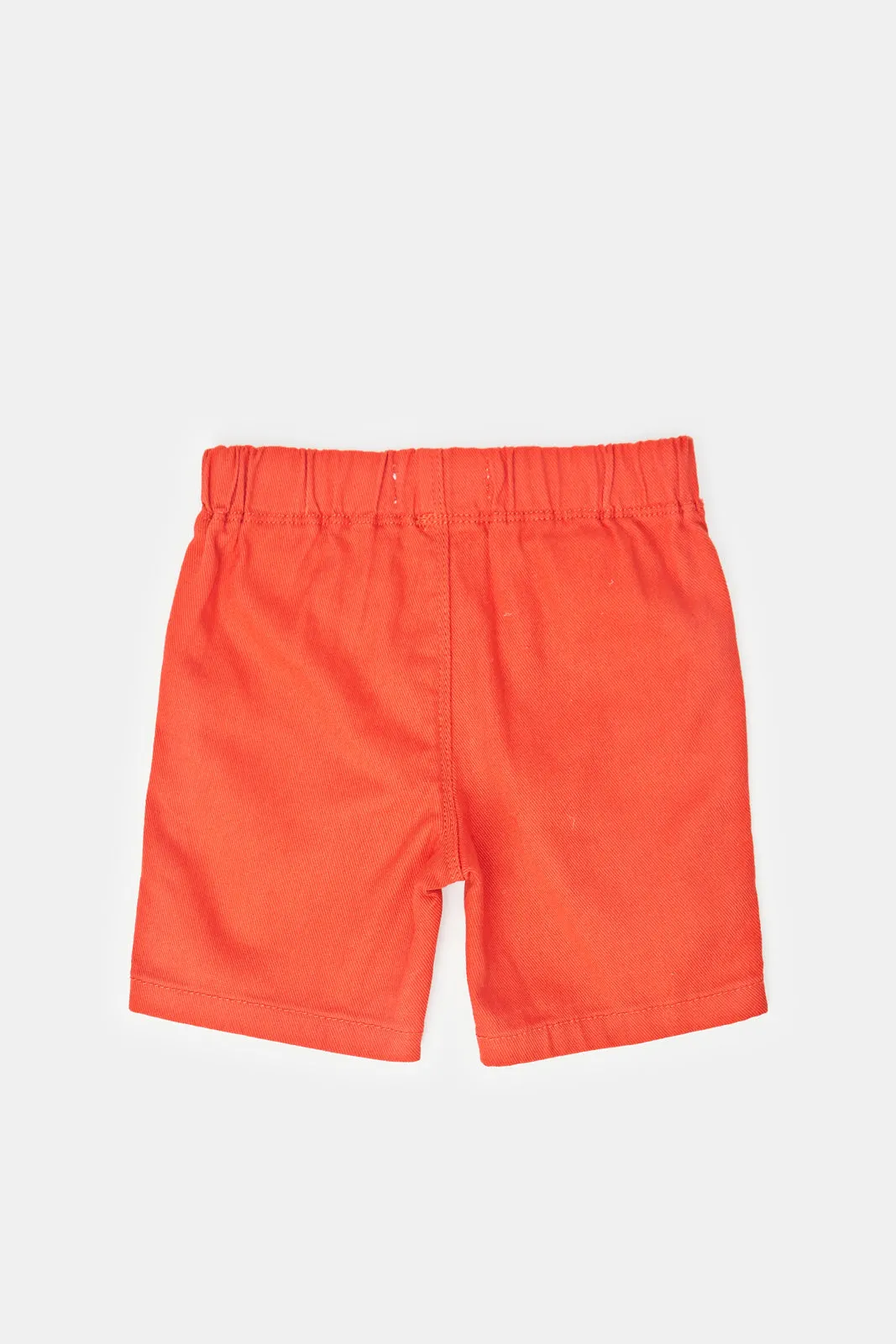 Infant Boys Red Twill Pull On Shorts