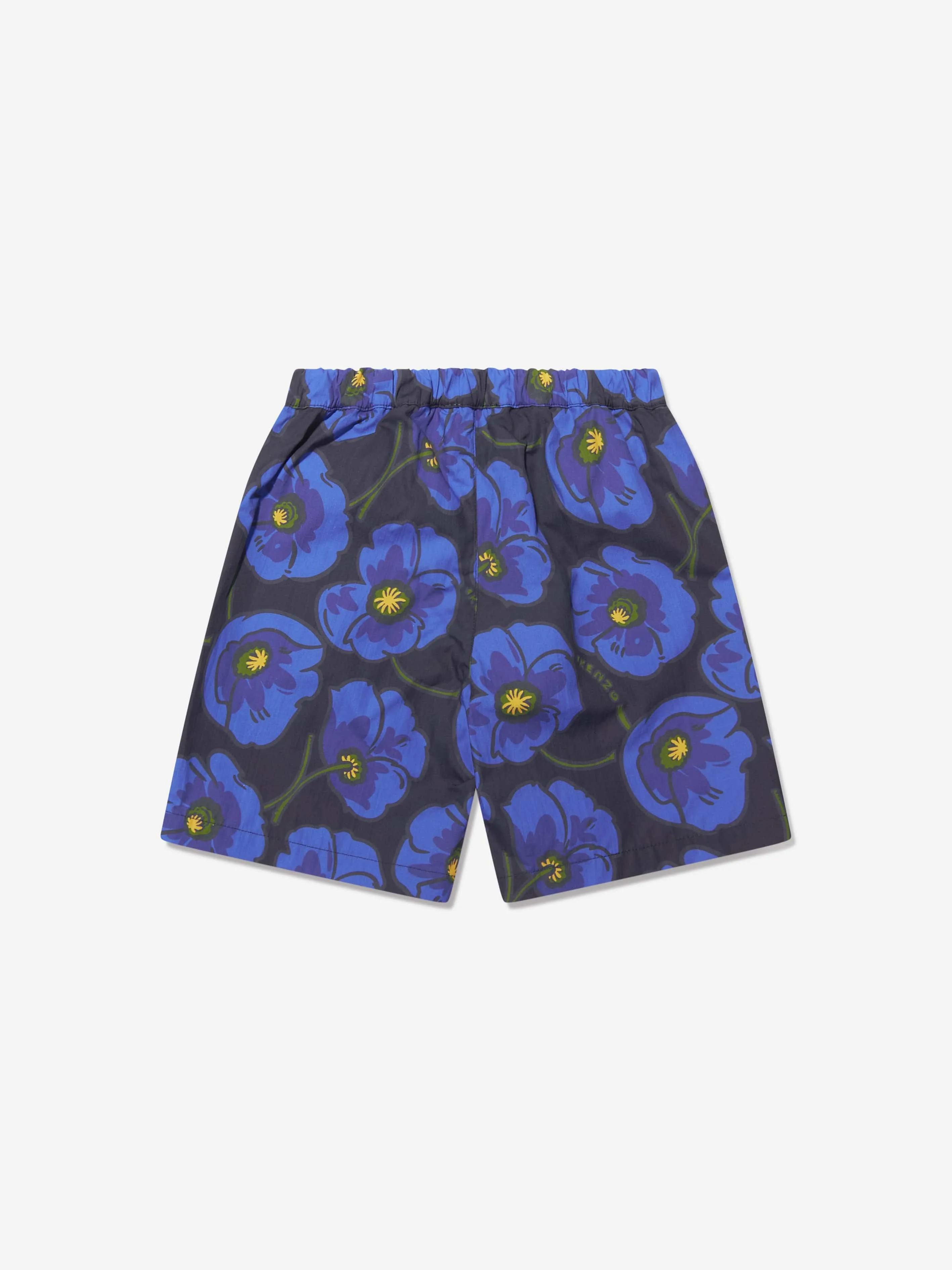 KENZO Boys Flower Print Bermuda Shorts in Navy