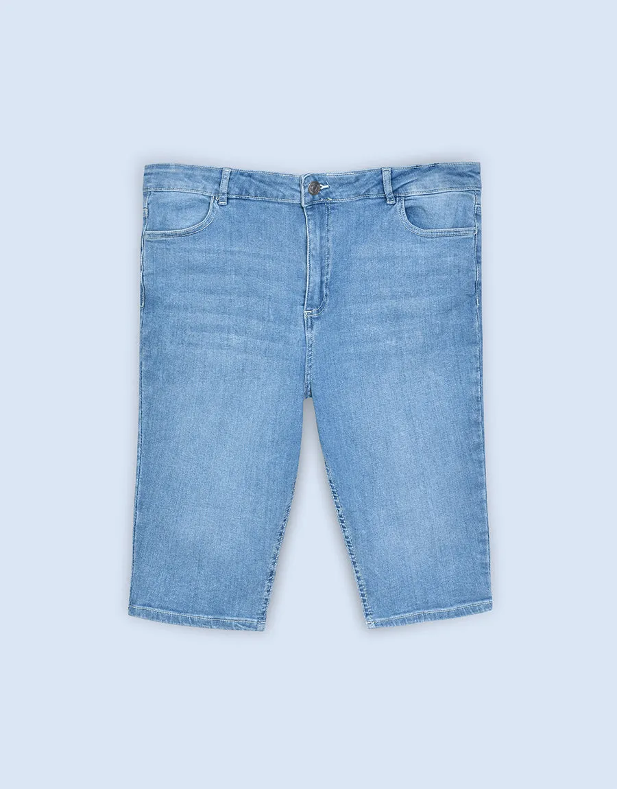 Ladies Denim Shorts - Light Wash