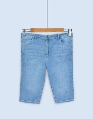 Ladies Denim Shorts - Light Wash