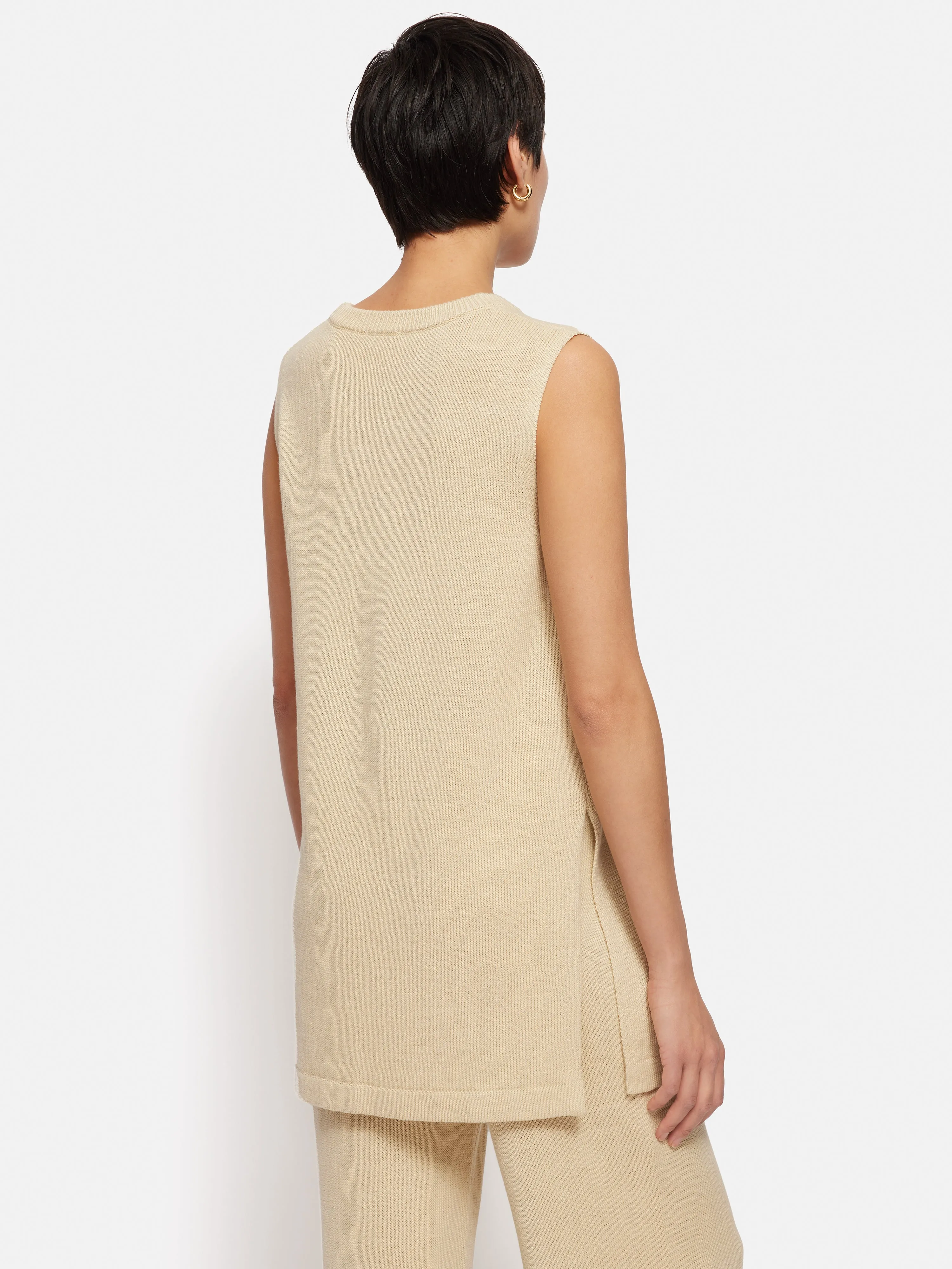 Linen Cotton Knitted Tunic | Cream