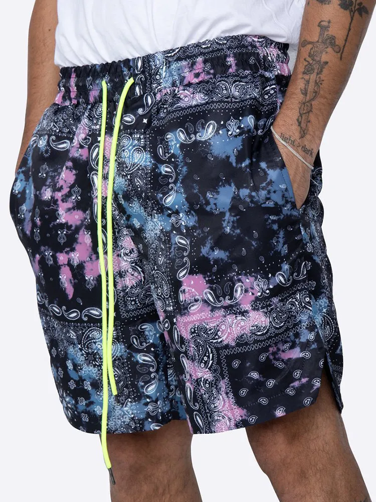 Men's Breathable Print Elastic Waist Beach Shorts