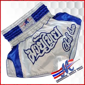 Mongkol Thai shorts  Chok Dee white Blue