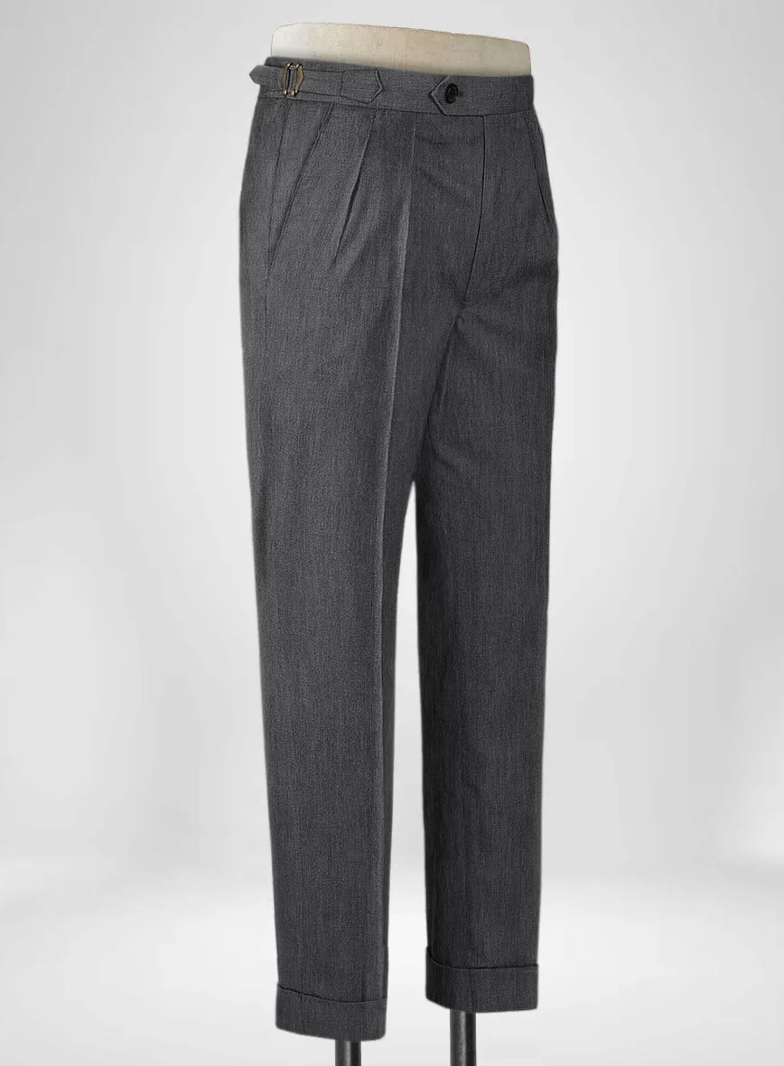 Napolean English Charcoal Wool Highland Trousers