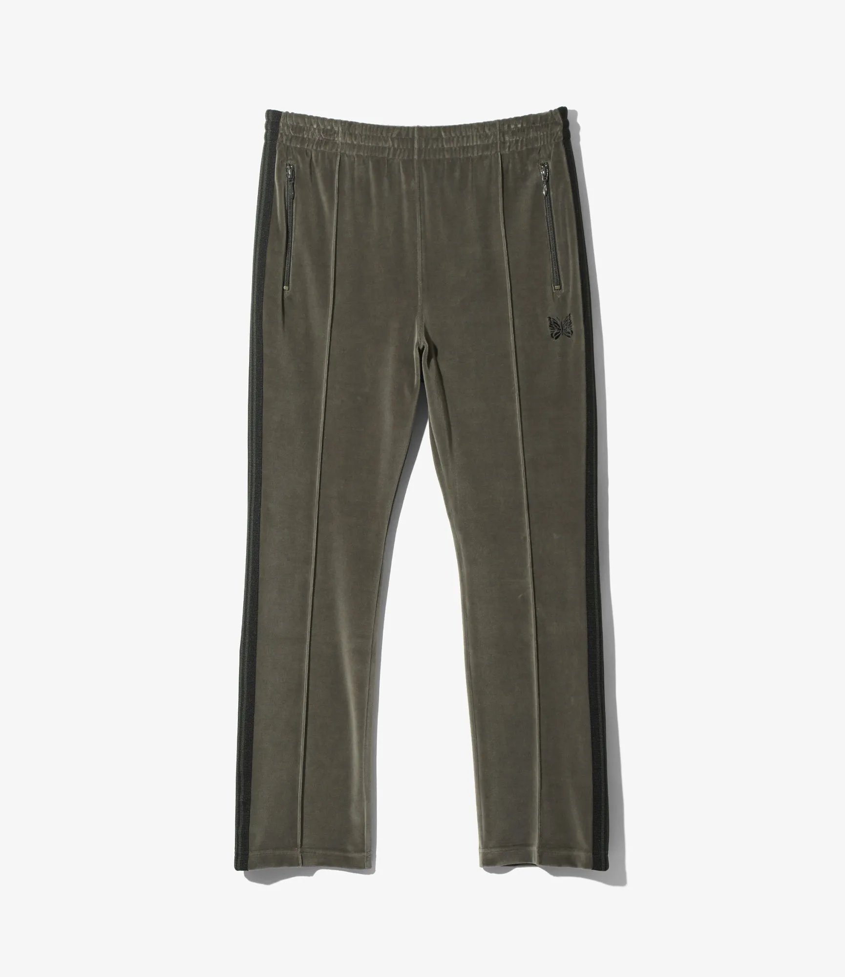 Narrow Track Pant – Olive Velour