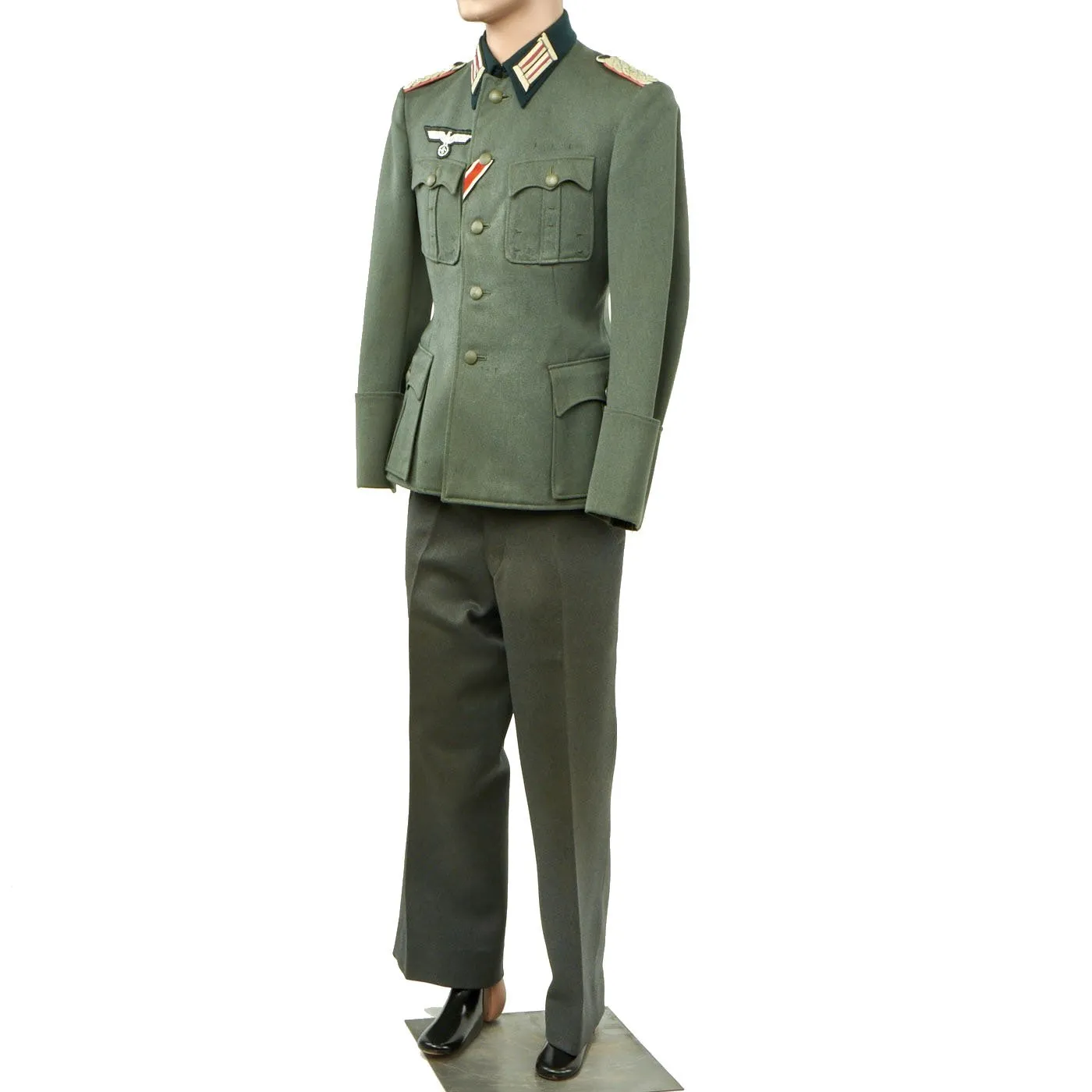 Original German WWII Army Panzer Major M-36 Uniform Tunic with Trousers - Tailor Made