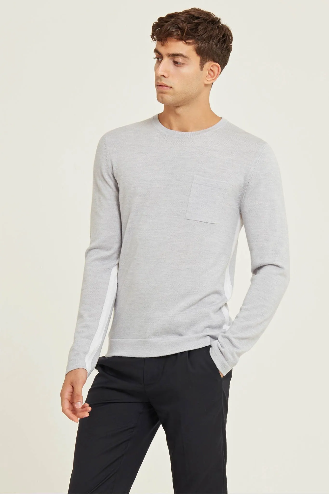 Panelled Merino Wool Sweater