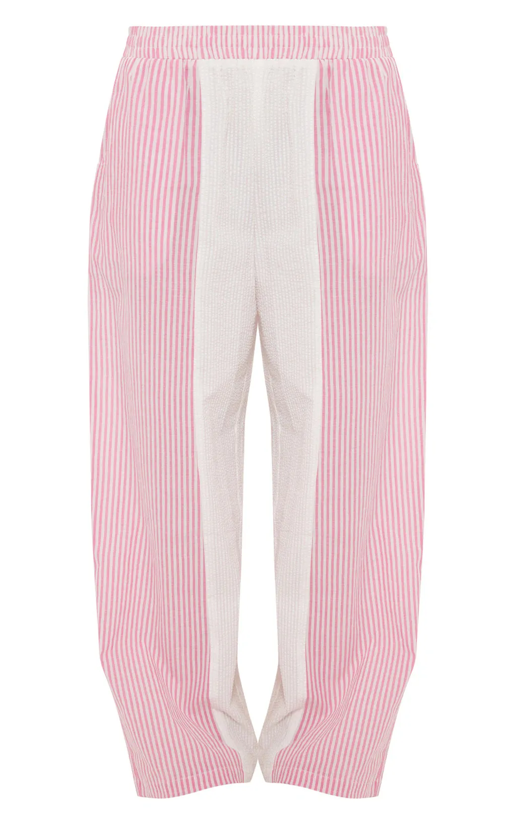 PINK CONTRAST PINSTRIPE LINEN LOOK TROUSERS