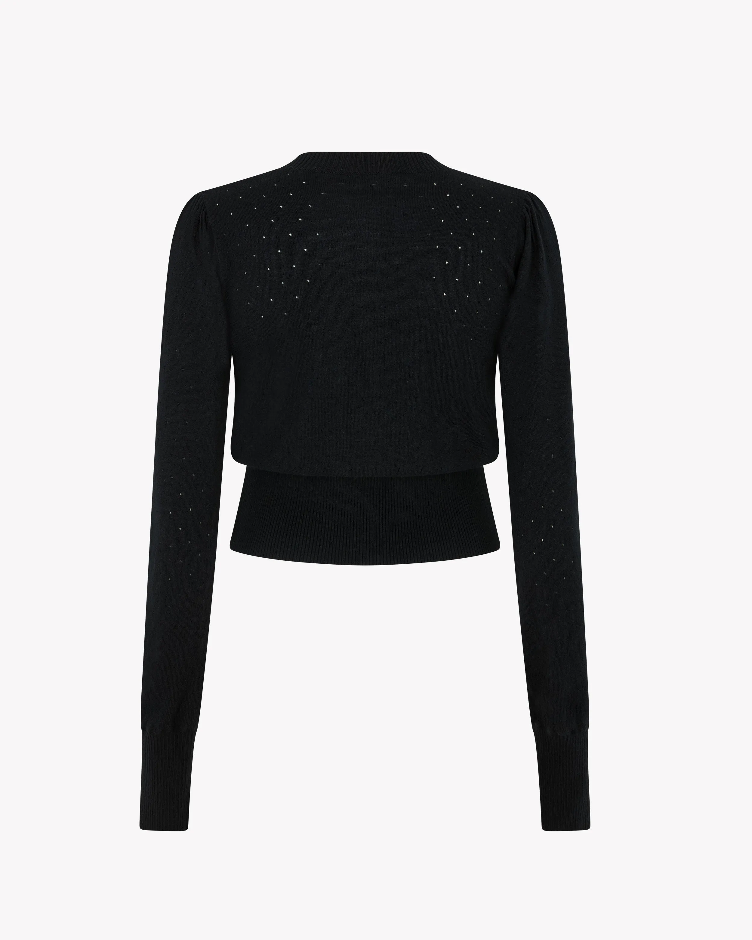 Pointelle Cardigan - Black