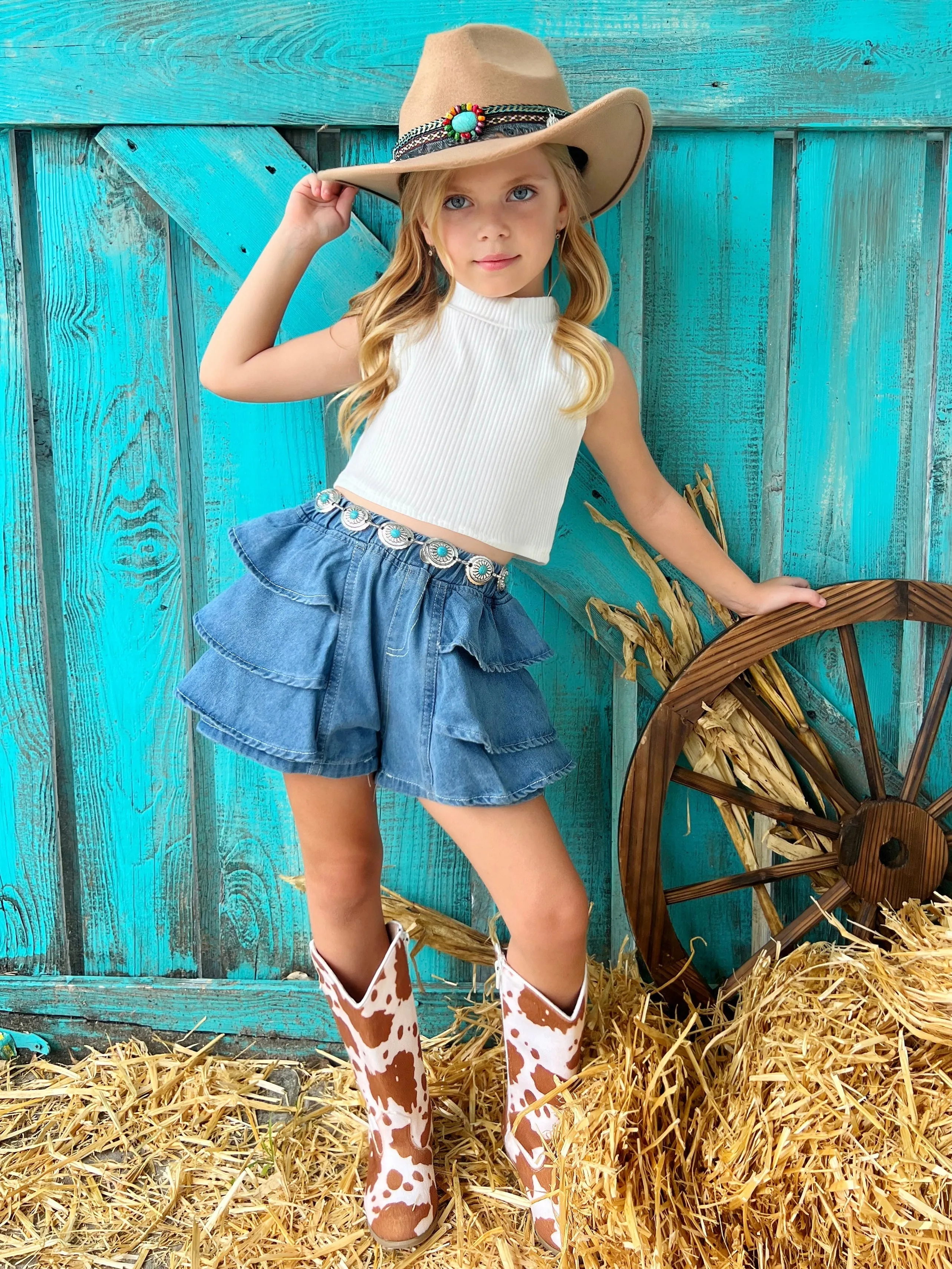 Pretty Appeal Tiered Denim Shorts