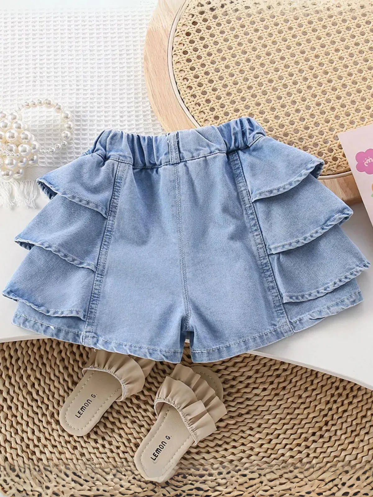 Pretty Appeal Tiered Denim Shorts