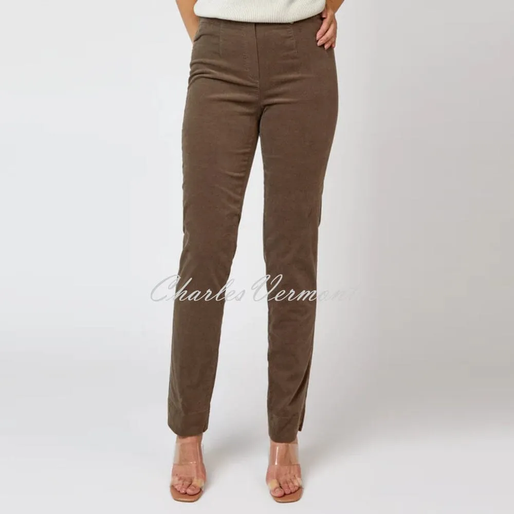 Robell Marie Full Length Trouser 51414-54362-17 (Taupe Velvet)