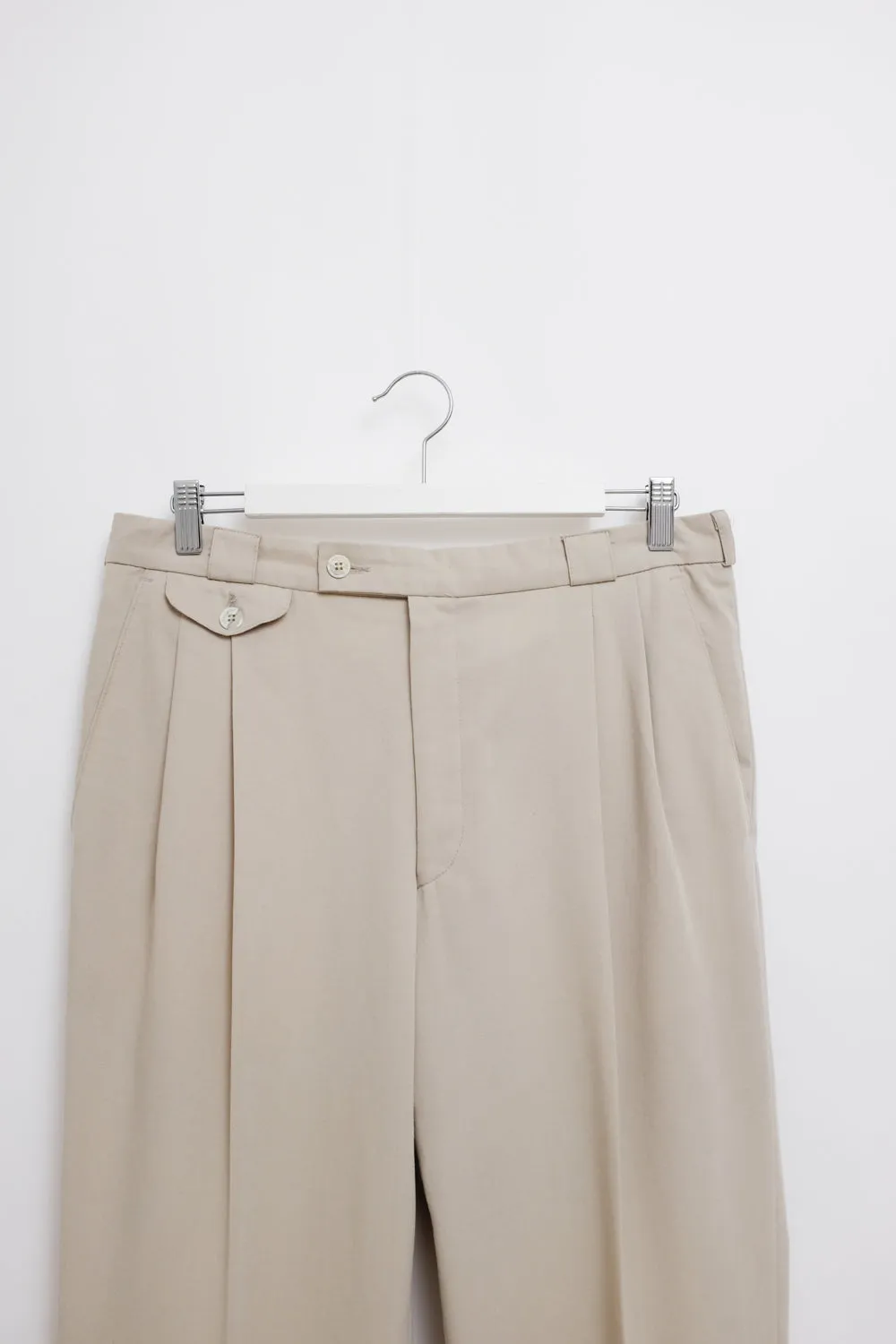 SAND PLEATED WIDE LEG VINTAGE PANTS