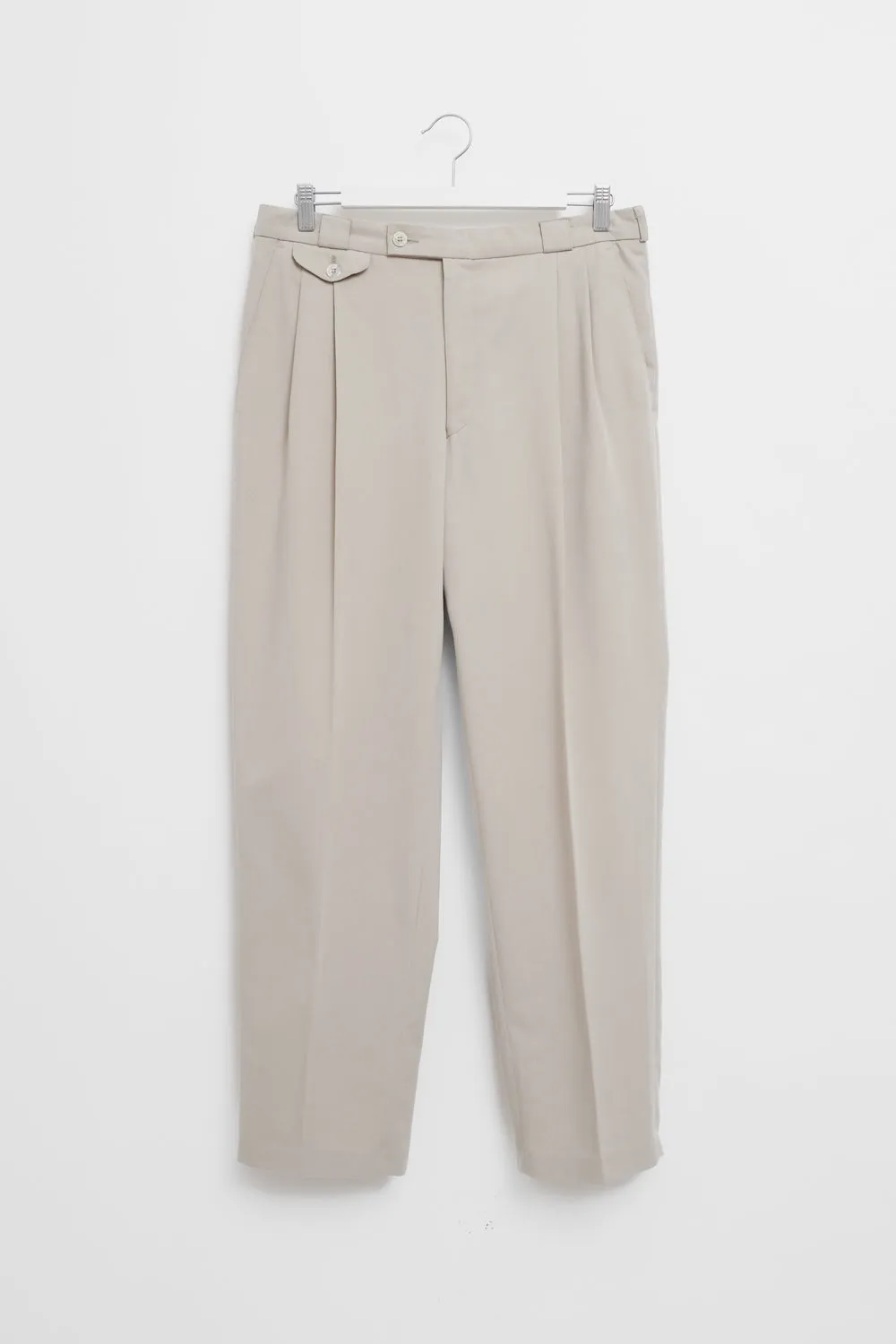 SAND PLEATED WIDE LEG VINTAGE PANTS