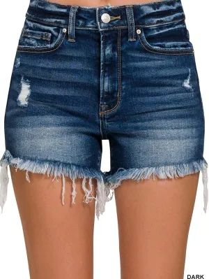 Springing in the Season Raw Hem Ripped Denim Shorts (2 Options)