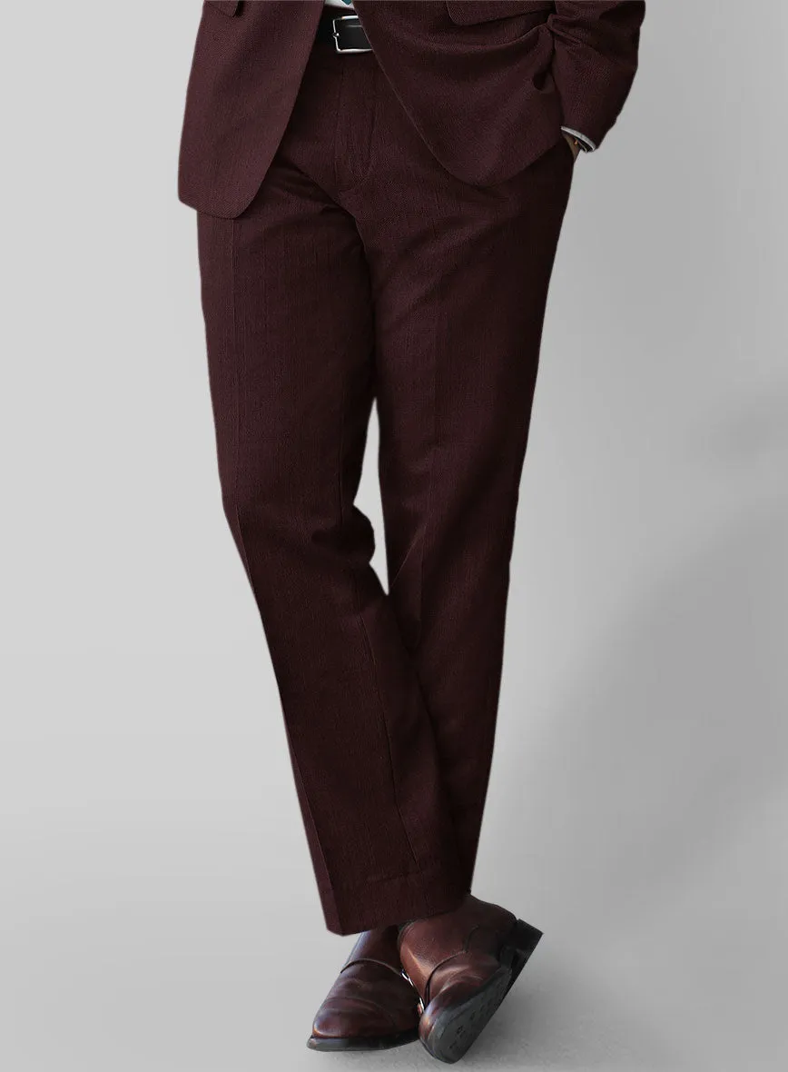 Stretch Wine Wool Pants